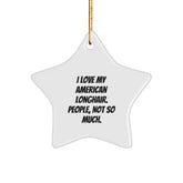 Adorable American Longhair Cat Gifts for Friends and Family - Star Ornament with Funny Quote - Image 1